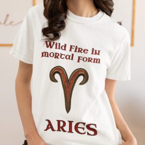Aries Zodiac T-Shirt white unisex worn by woman