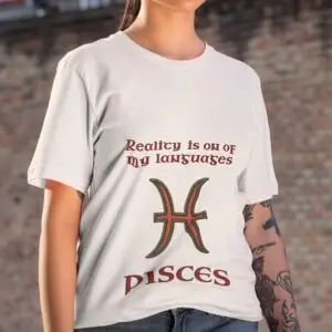Pisces Zodiac T-Shirt white unisex worn by woman