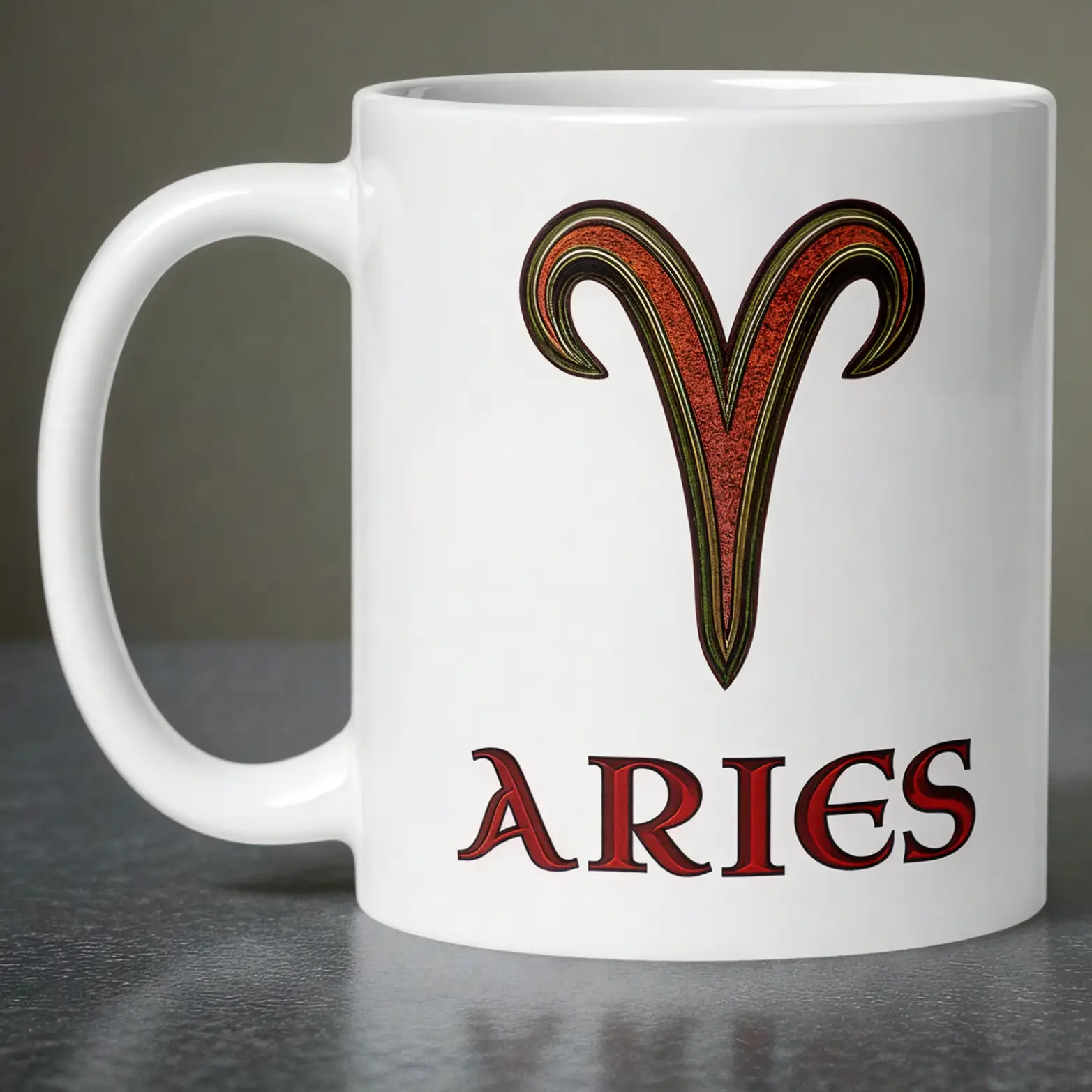 Aries Zodiac 11oz ceramic coffee mug white front