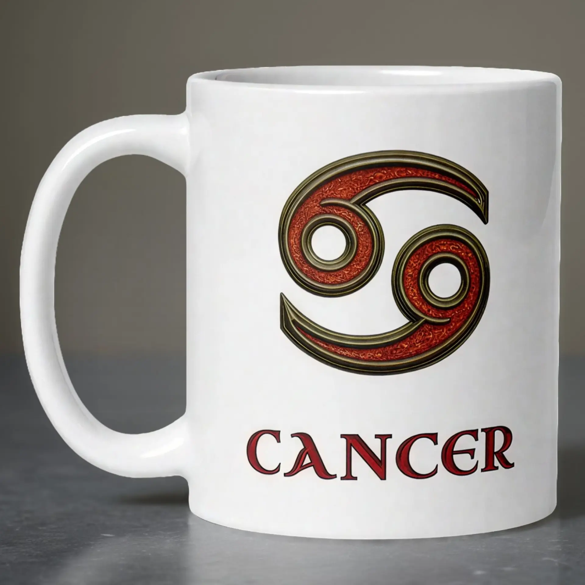 Cancer Zodiac 11oz ceramic coffee mug white front