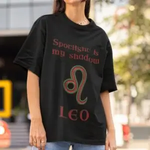 Leo Zodiac T-Shirt black unisex worn by woman