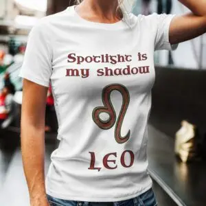 Leo Zodiac T-Shirt white unisex worn by woman