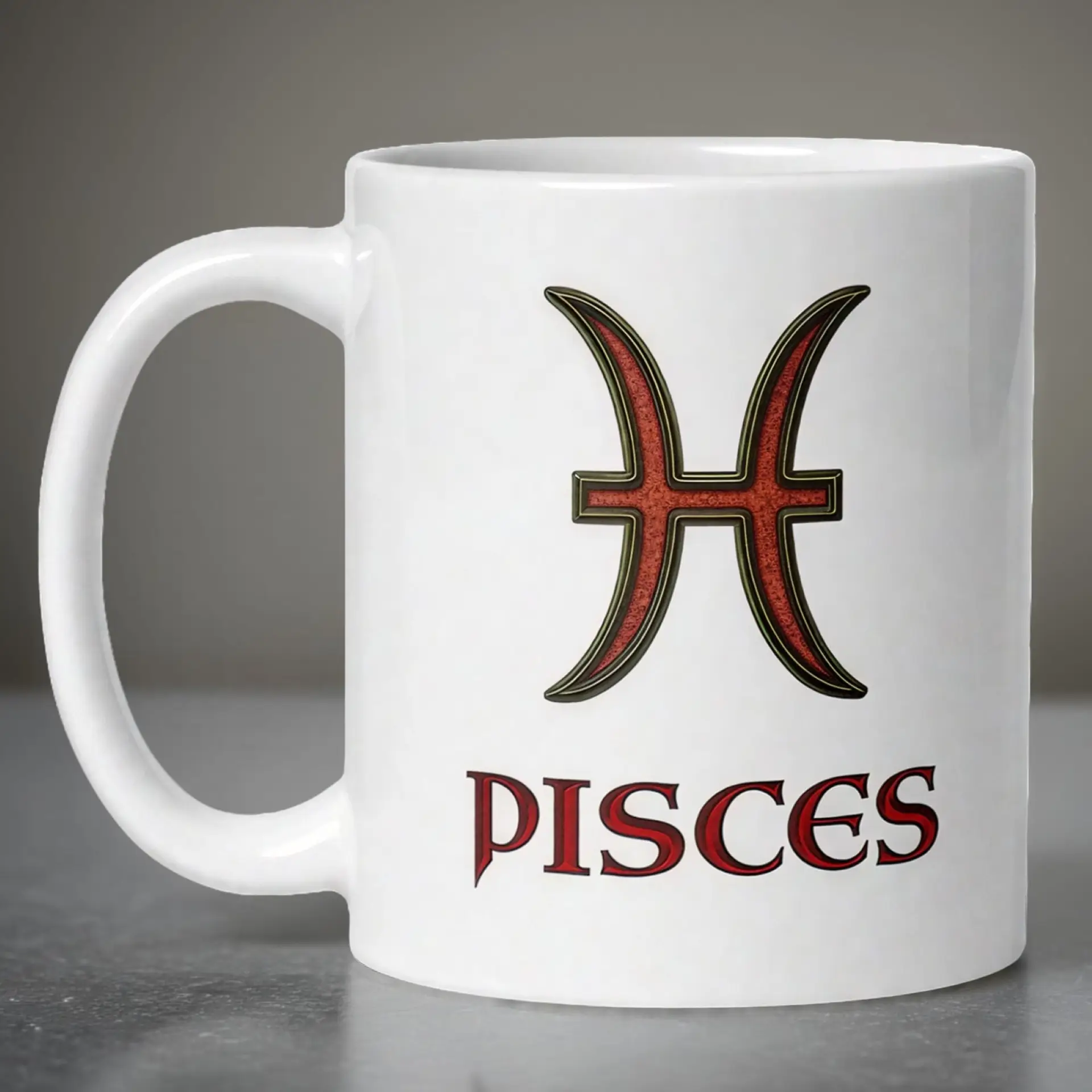 Pisces Zodiac 11oz ceramic coffee mug white front
