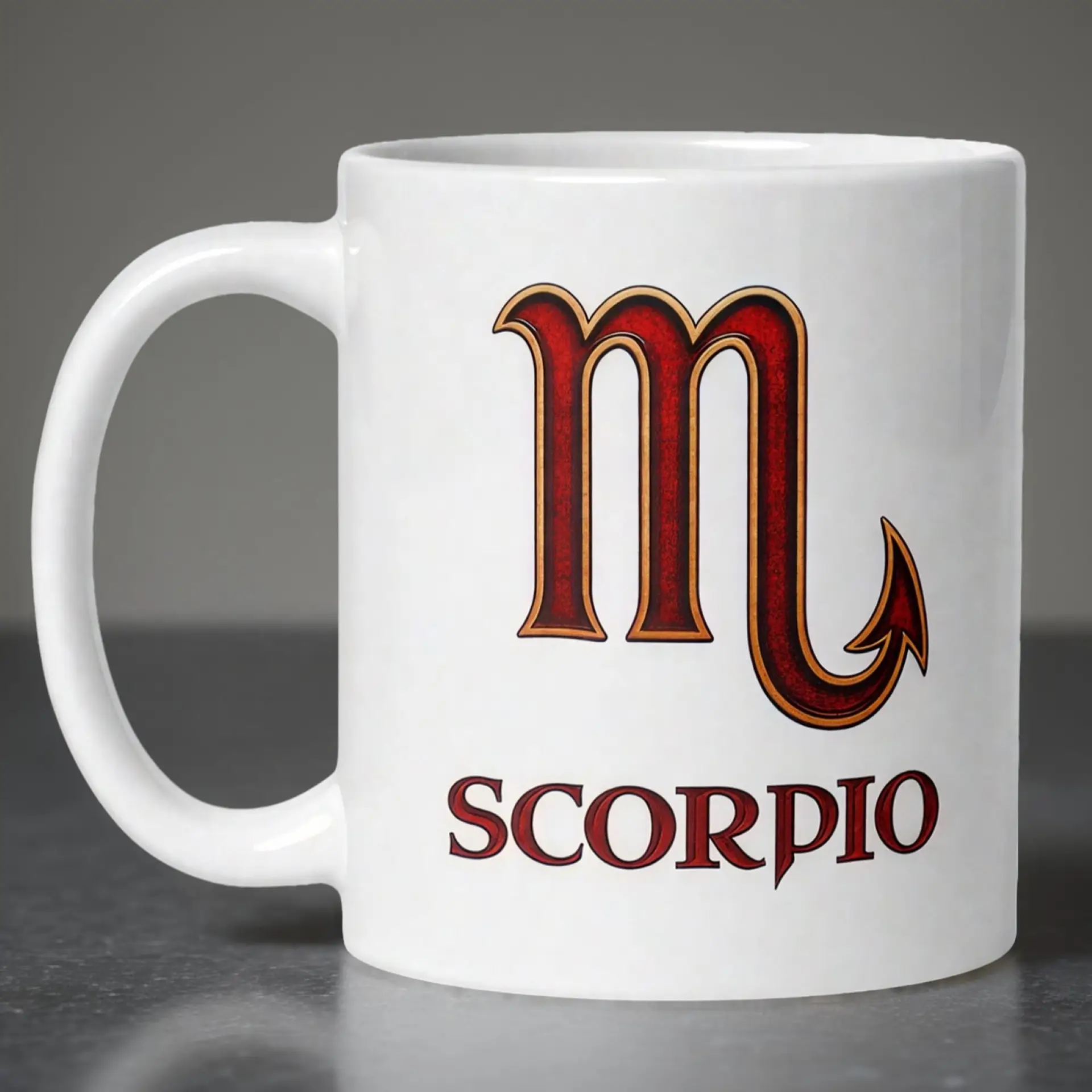 Scorpio Zodiac 11oz ceramic coffee mug white front