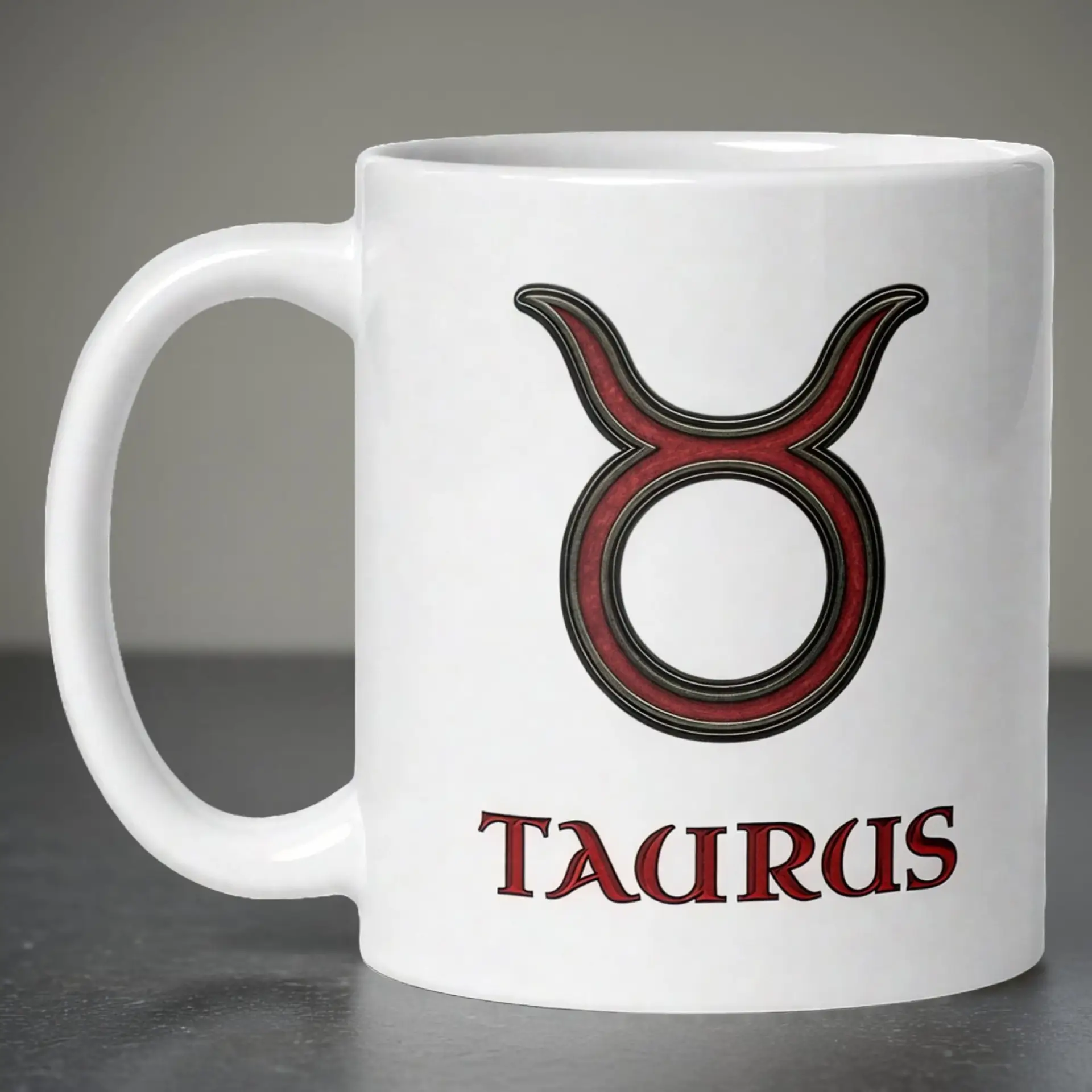 Taurus Zodiac 11oz ceramic coffee mug white front