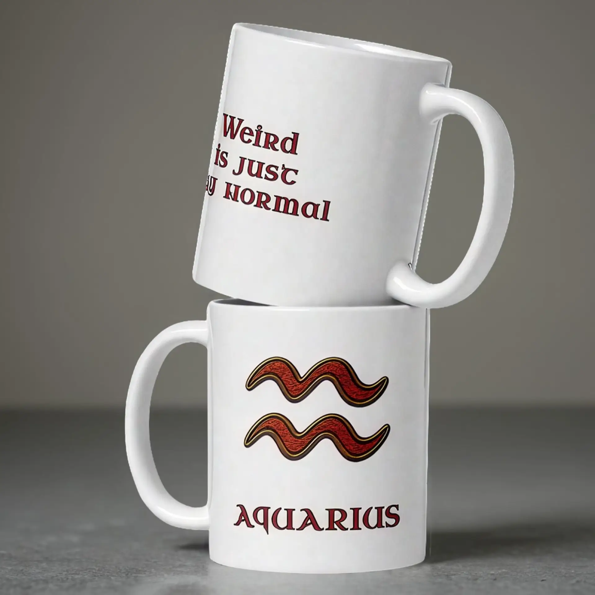 Aquarius Zodiac 11oz ceramic coffee mug white double