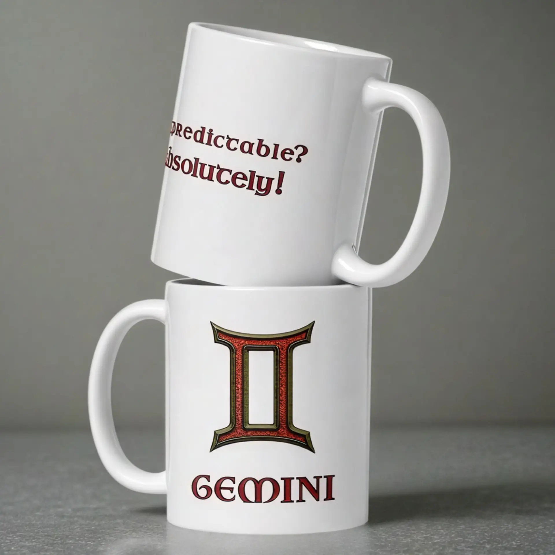 Gemini Zodiac 11oz ceramic coffee mug white double