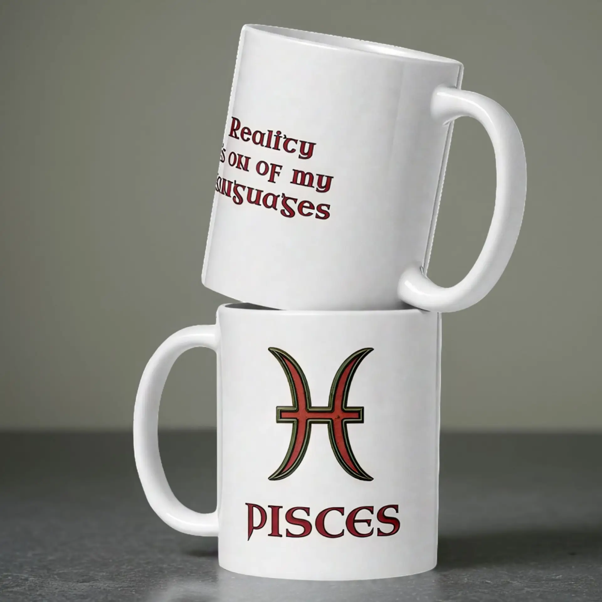 Pisces Zodiac 11oz ceramic coffee mug white double