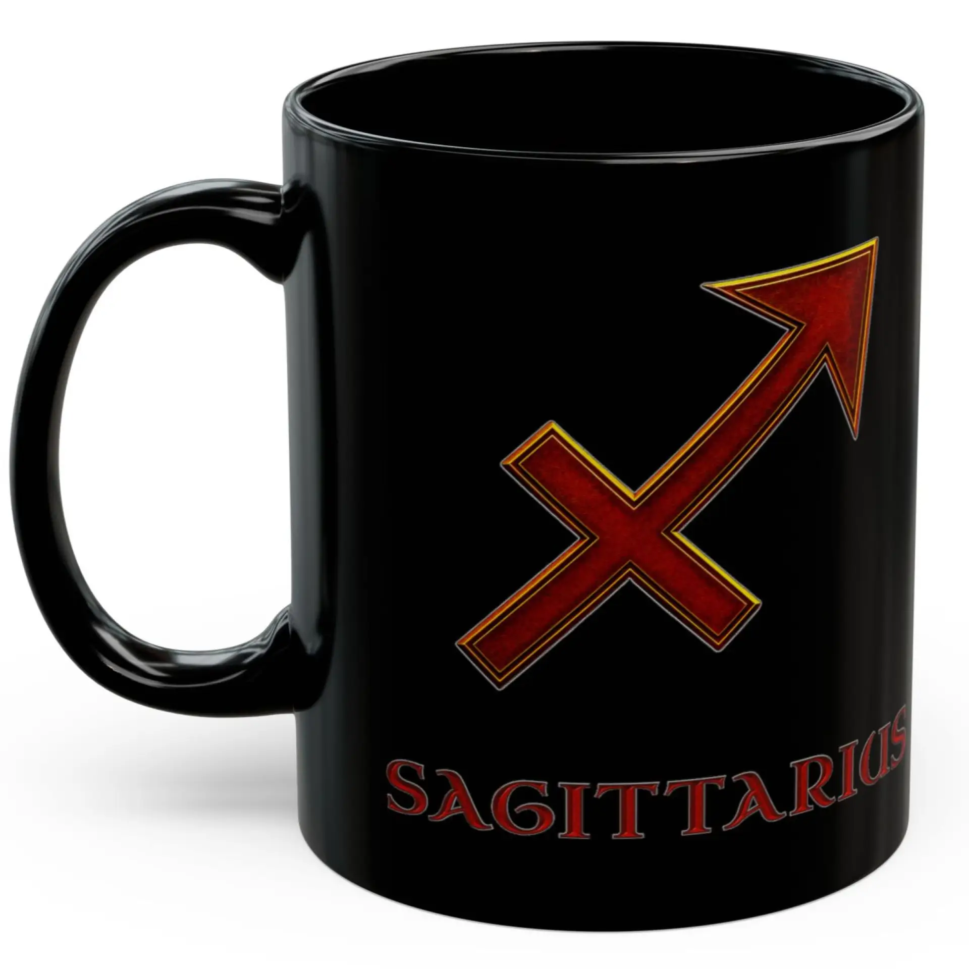 Sagittarius Zodiac 11oz ceramic coffee mug black front