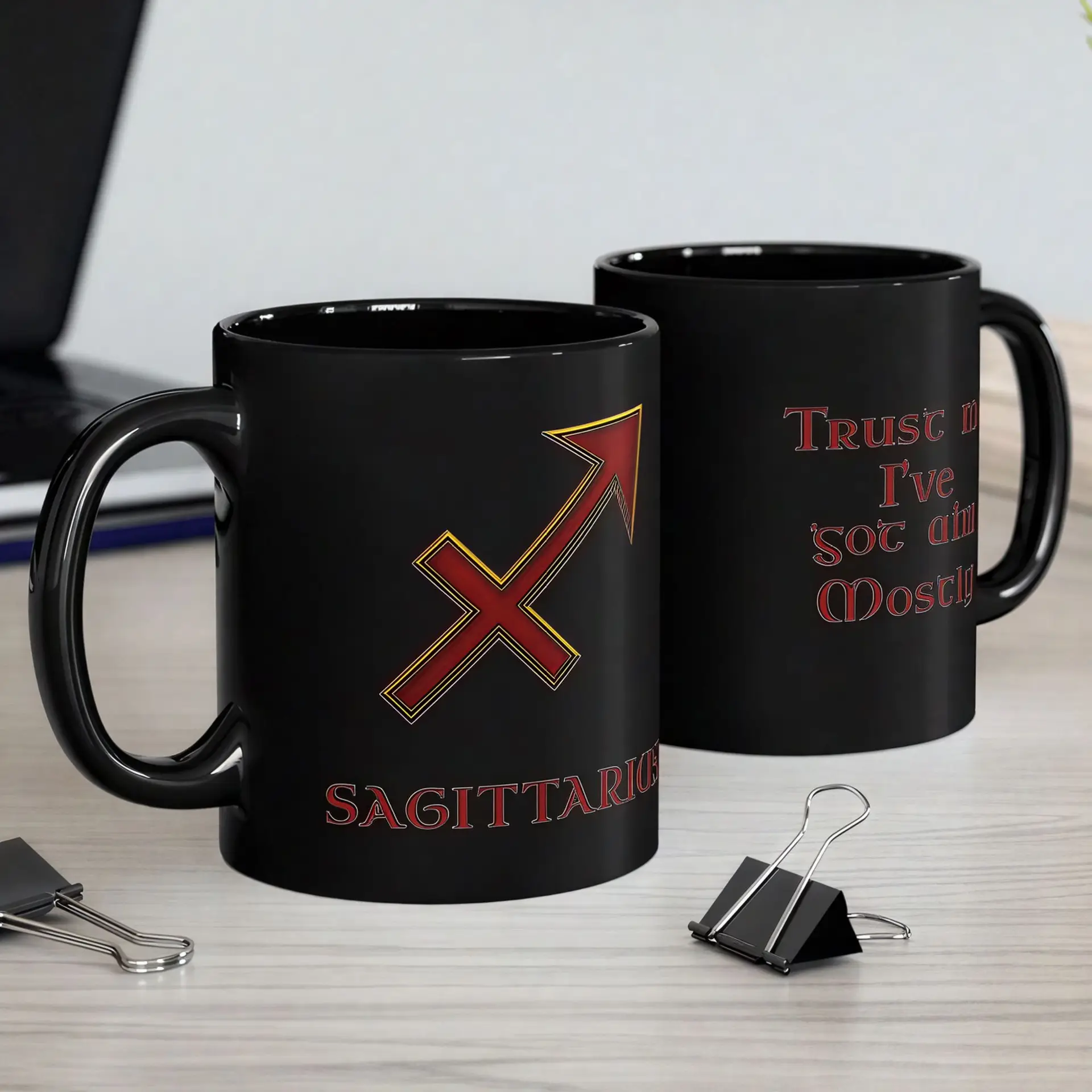 Sagittarius Zodiac 11oz ceramic coffee mug black double