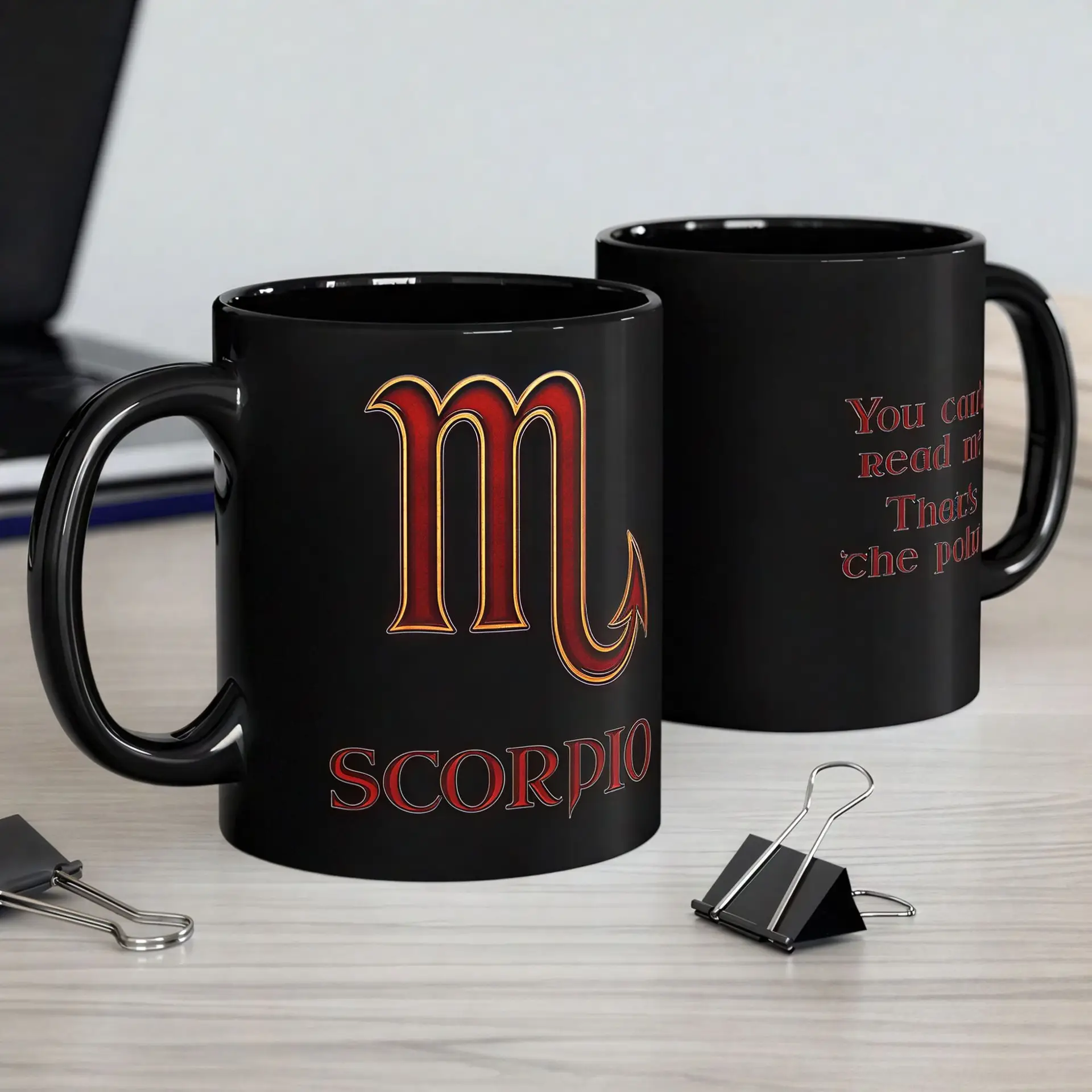 Scorpio Zodiac 11oz ceramic coffee mug black double
