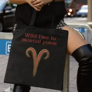 Aries Zodiac Tote Bag black
