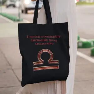 Libra Zodiac Tote Bag black