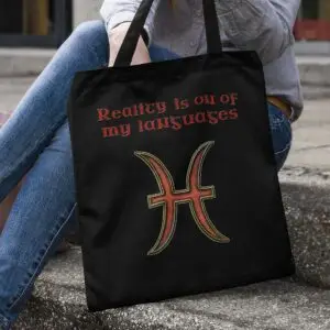 Pisces Zodiac Tote Bag black