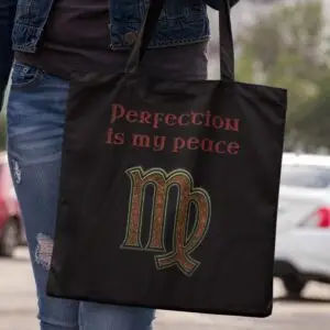 Virgo Zodiac Tote Bag black