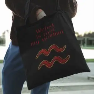 Aquarius Astrology Tote Bag black