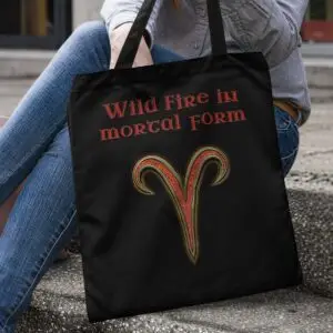 Aries Astrology Tote Bag black