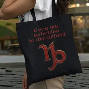Capricorn Astrology Tote Bag black