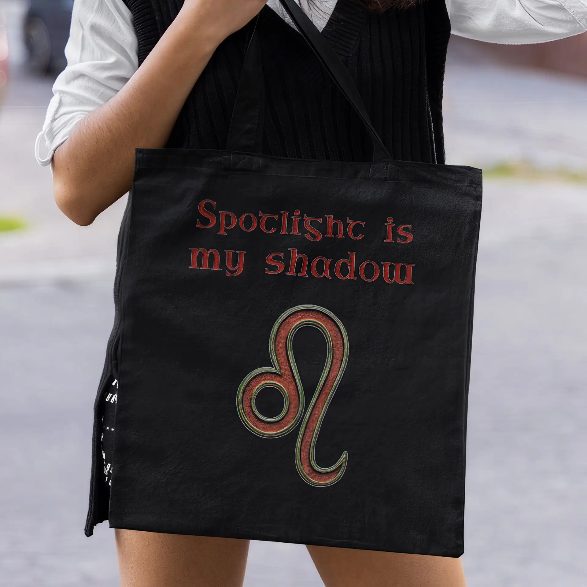 Leo Astrology Tote Bag black