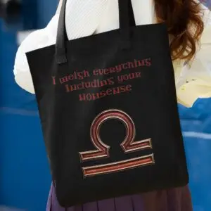 Libra Astrology Tote Bag black