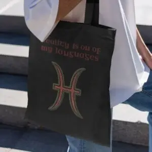 Pisces Astrology Tote Bag black