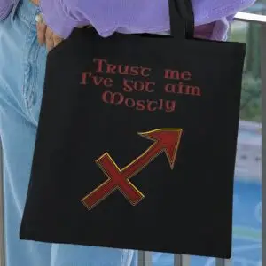 Sagittarius Astrology Tote Bag black