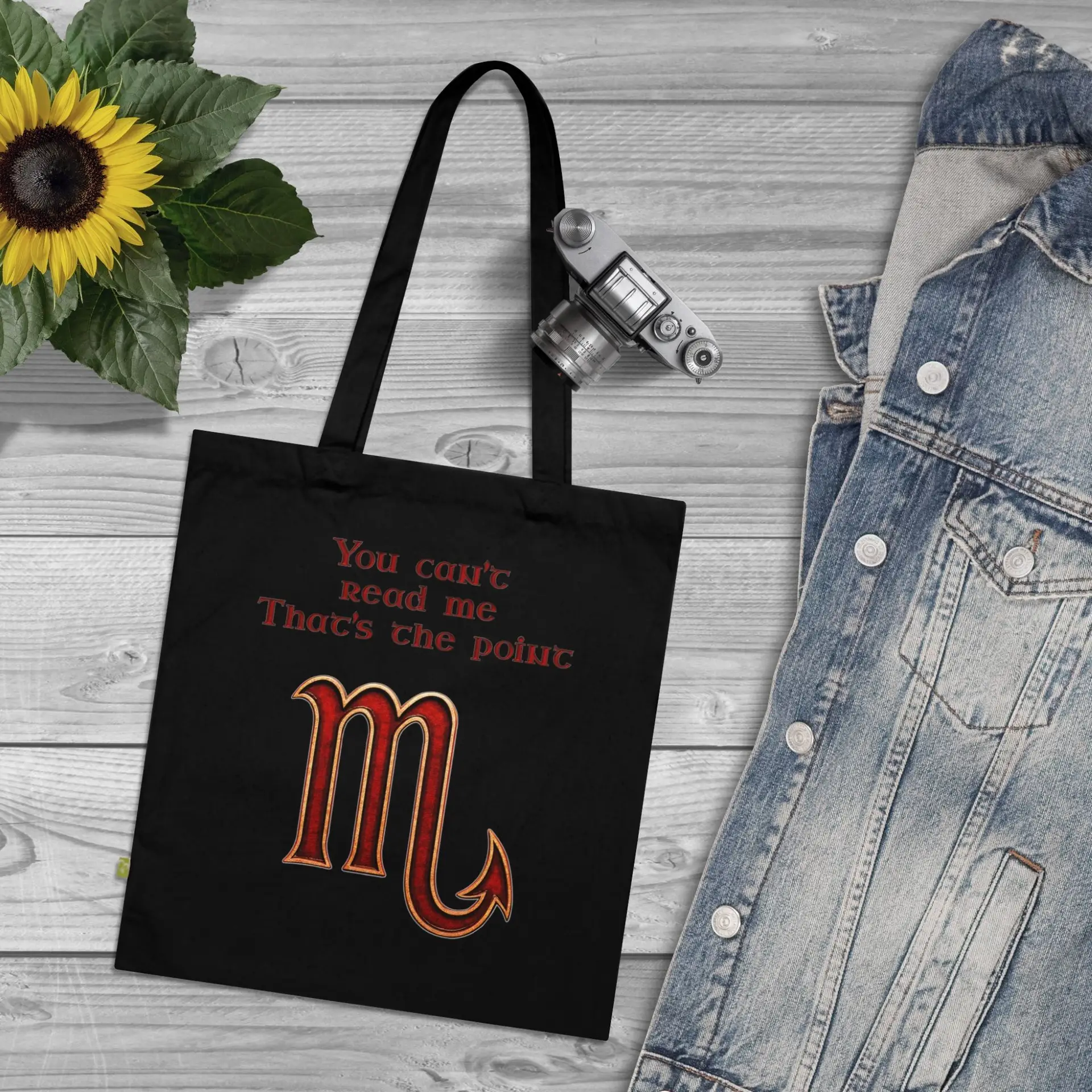 Scorpio Symbol Tote Bag black